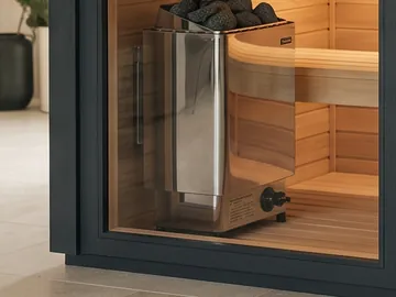 Detail: the electric stove with sauna stones